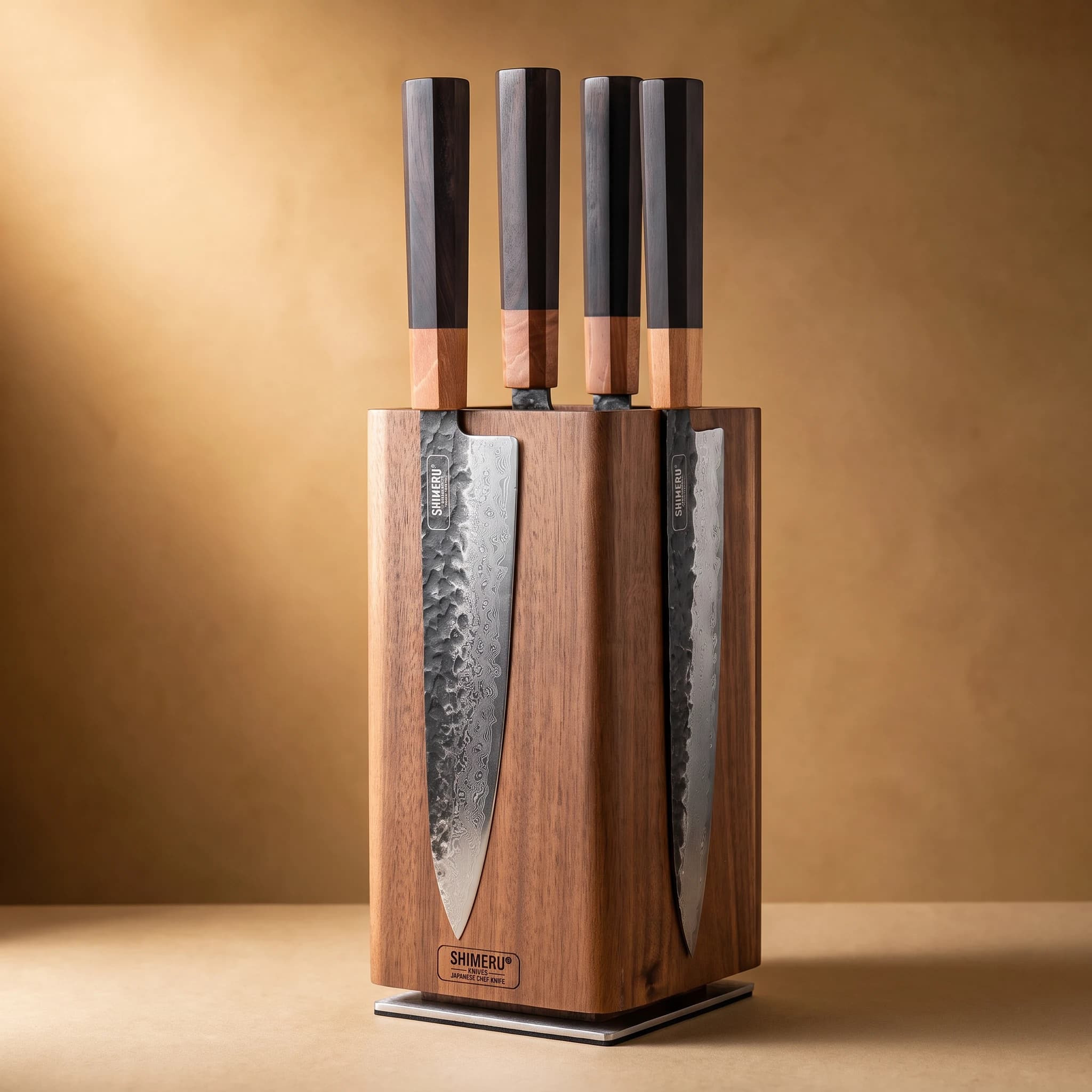 Acacia Wood Magnetic Knife Block