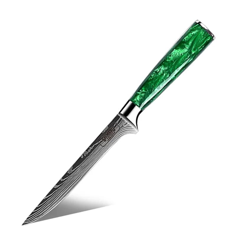 Kitakami 北上川 Damascus Pattern Stainless Steel Kitchen 8 Knife Set