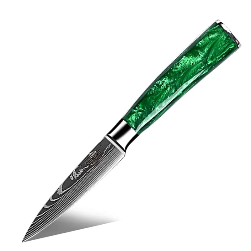 Kitakami 北上川 Damascus Pattern Stainless Steel Kitchen 8 Knife Set