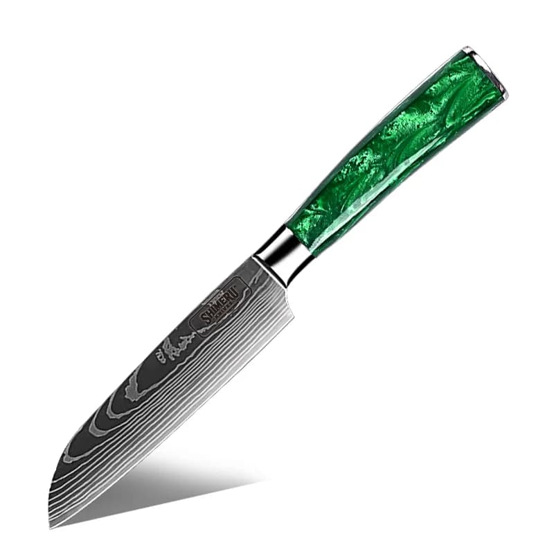 Kitakami 北上川 Damascus Pattern Stainless Steel Kitchen 8 Knife Set