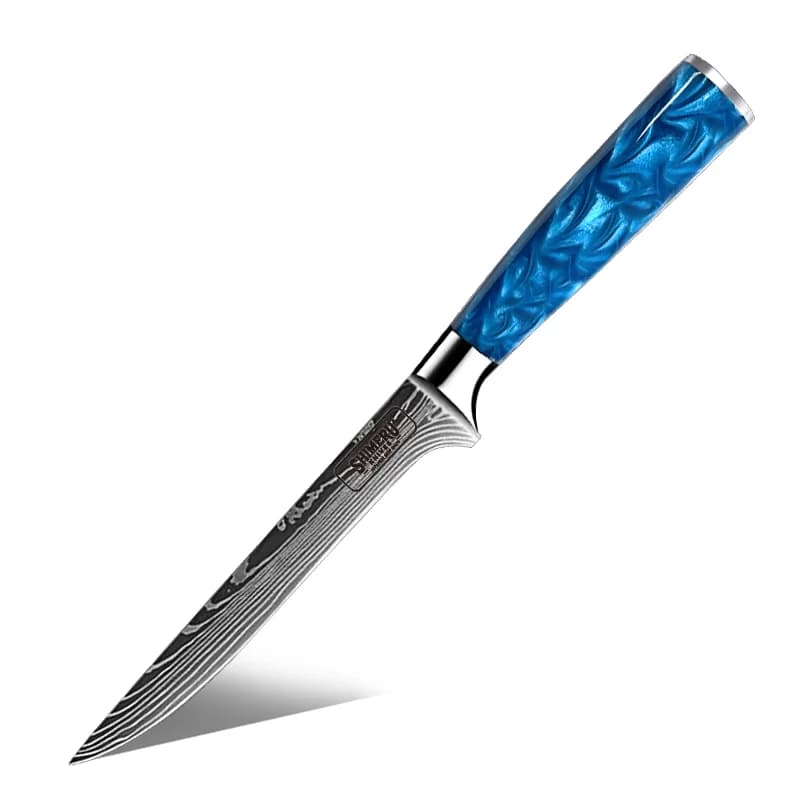 Shinano  信濃川 Damascus Pattern Stainless Steel Kitchen 8 Knife Set