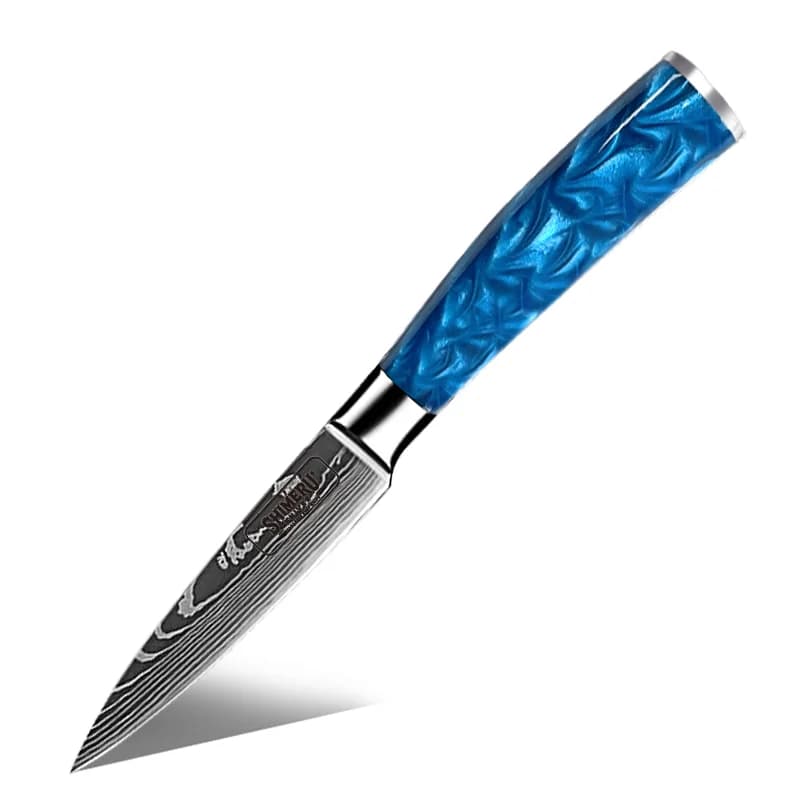 Shinano  信濃川 Damascus Pattern Stainless Steel Kitchen 8 Knife Set
