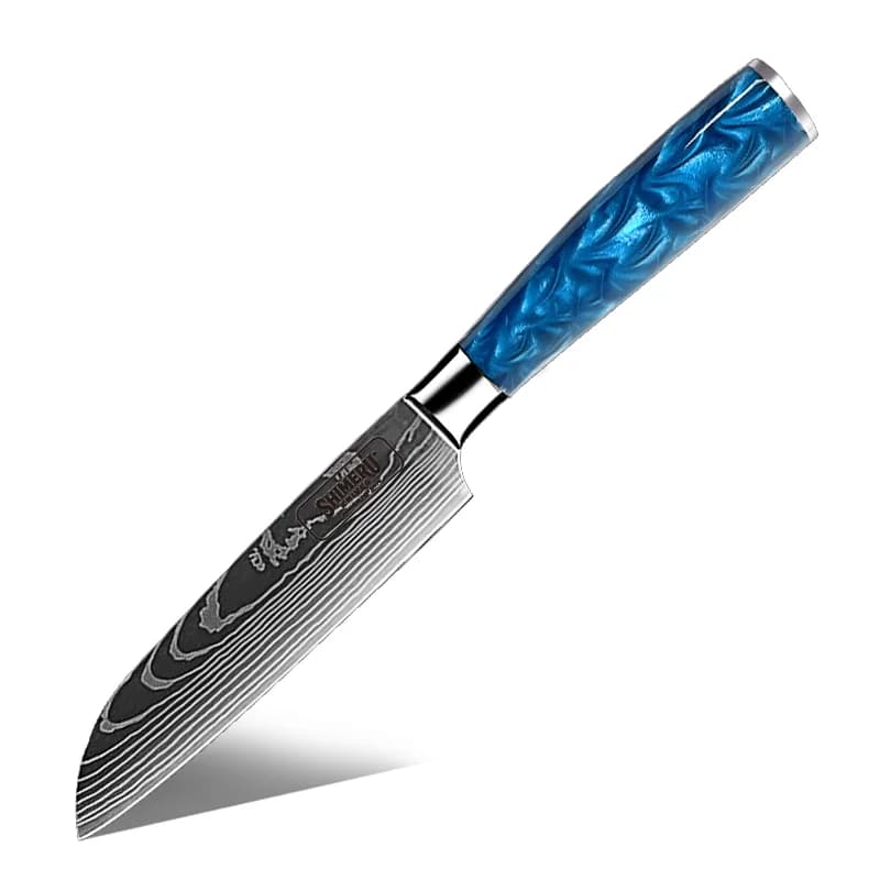 Shinano  信濃川 Damascus Pattern Stainless Steel Kitchen 8 Knife Set