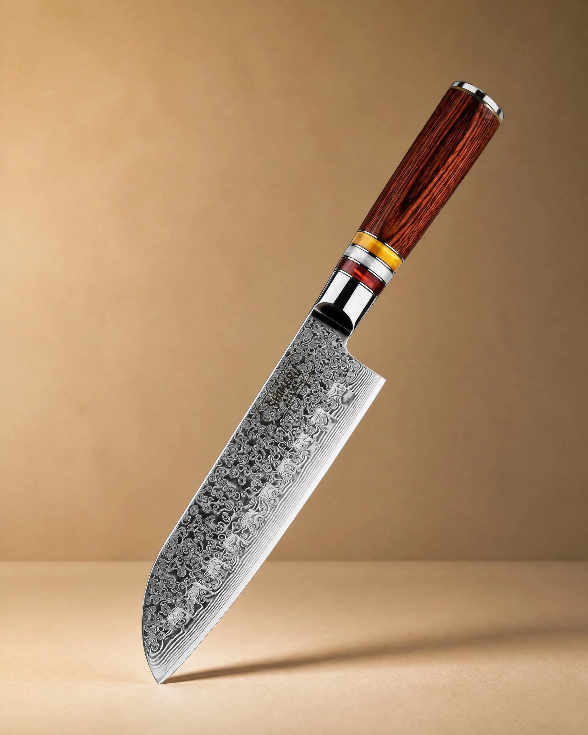 Hikari 光 7" Damacus Steel Professional Santoku Knife 三徳包丁