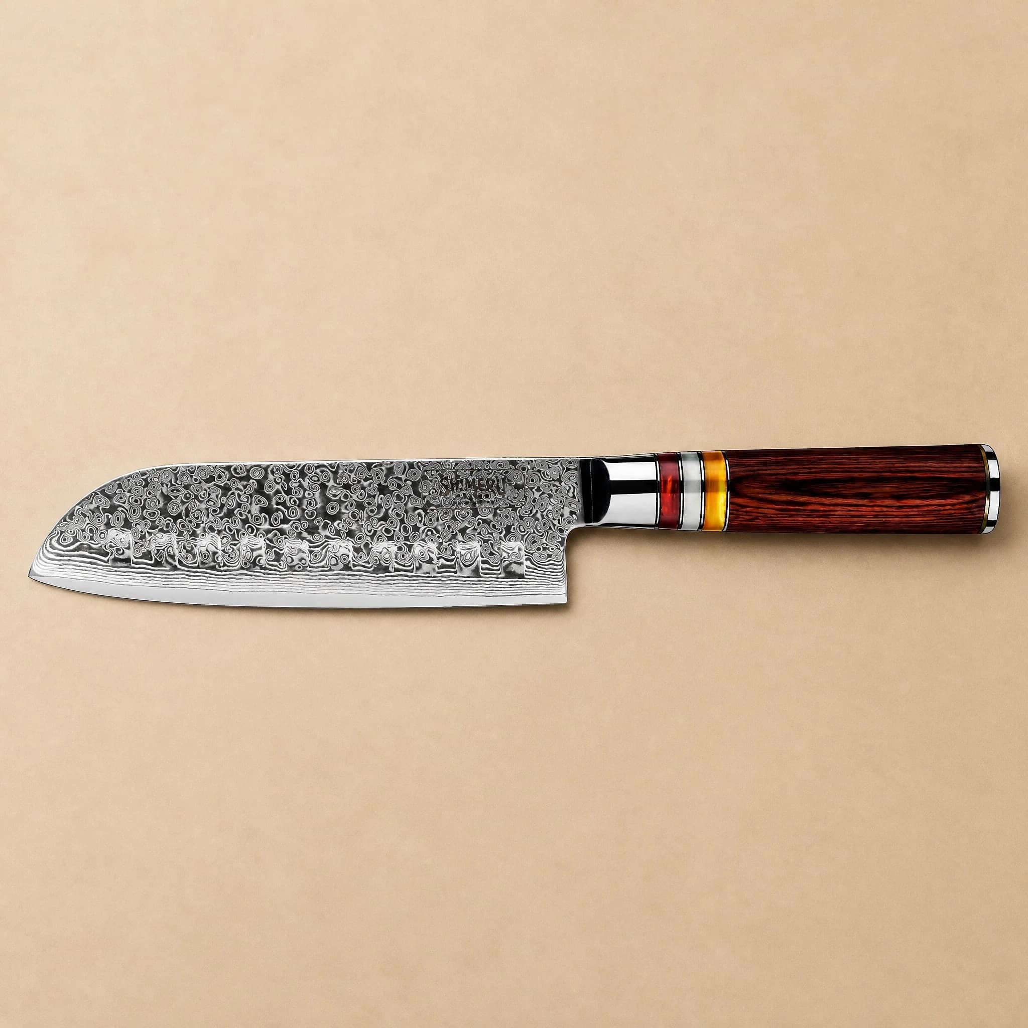 Hikari 光 7" Damacus Steel Professional Santoku Knife 三徳包丁