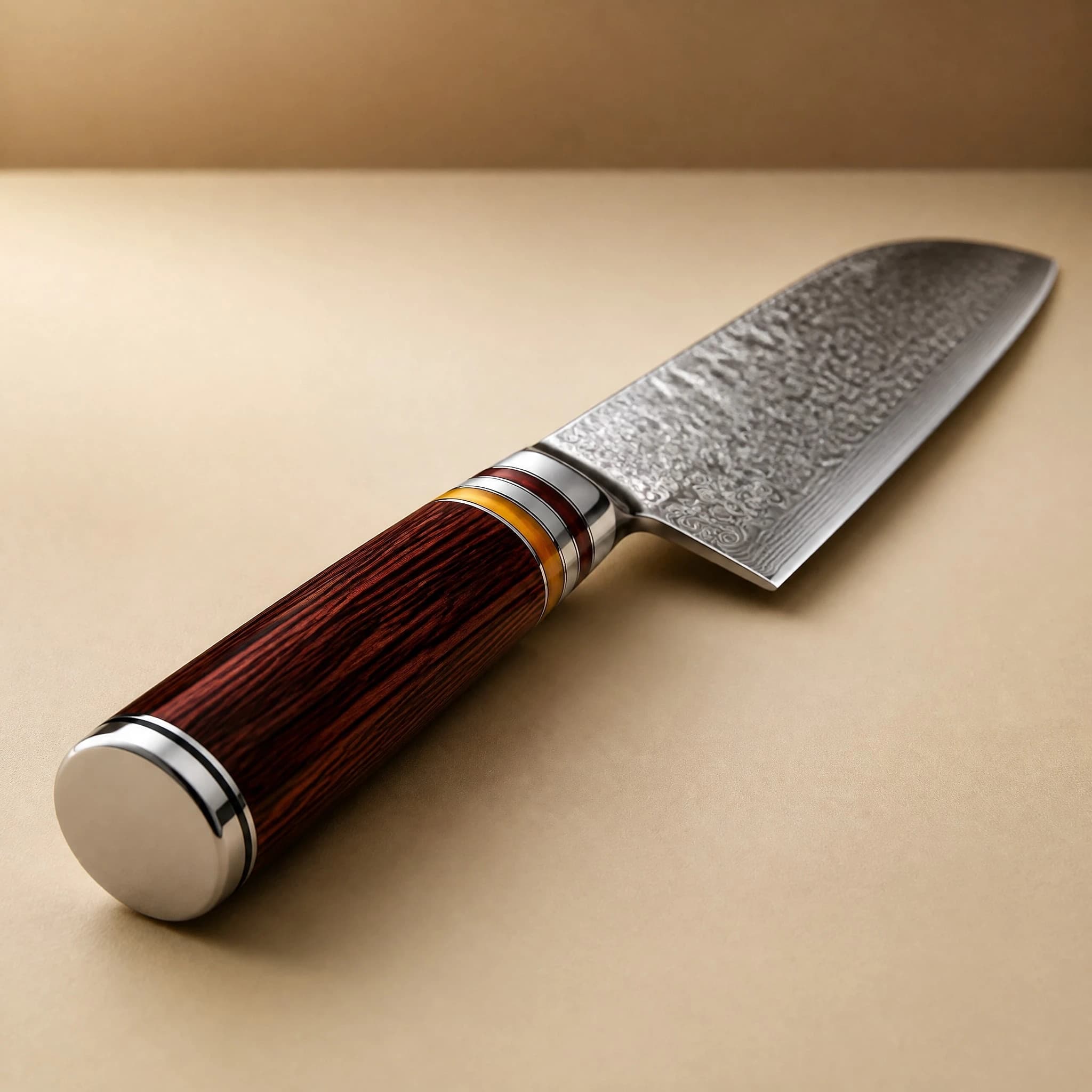 Hikari 光 7" Damacus Steel Professional Santoku Knife 三徳包丁