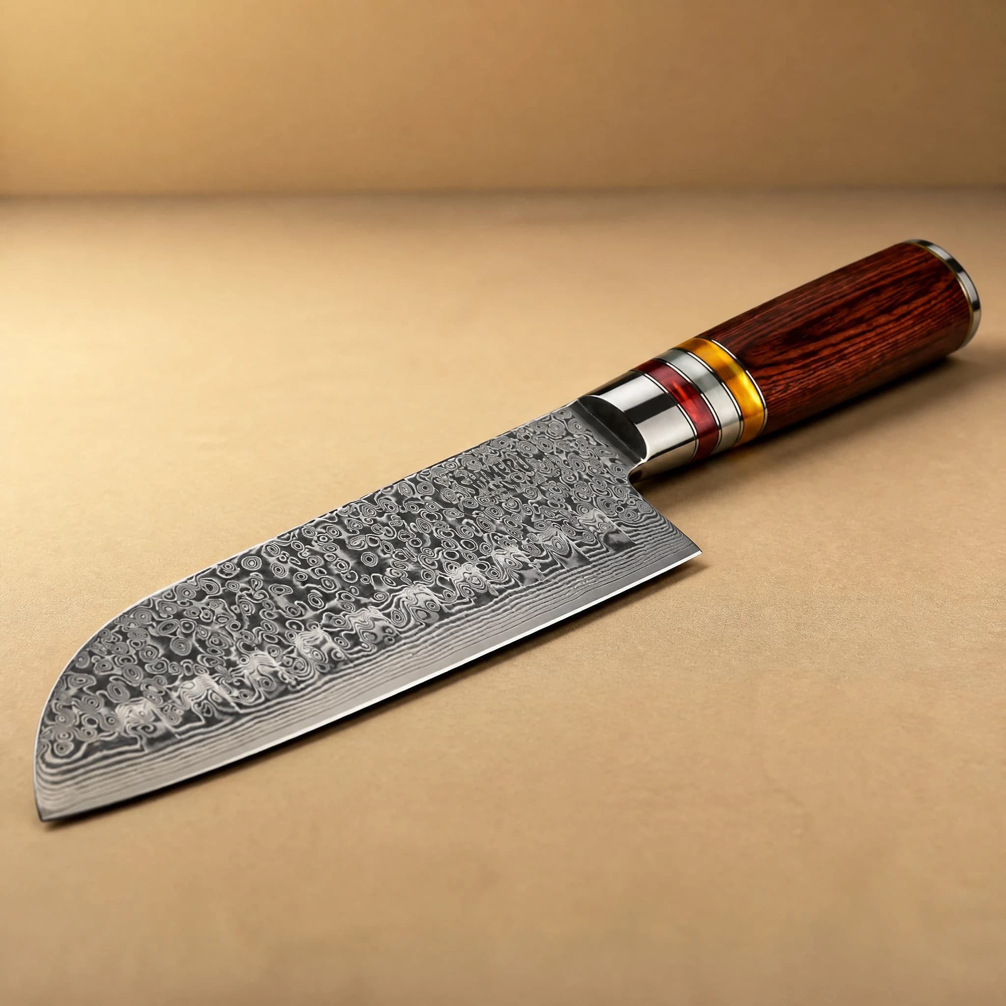 Hikari 光 7" Damacus Steel Professional Santoku Knife 三徳包丁