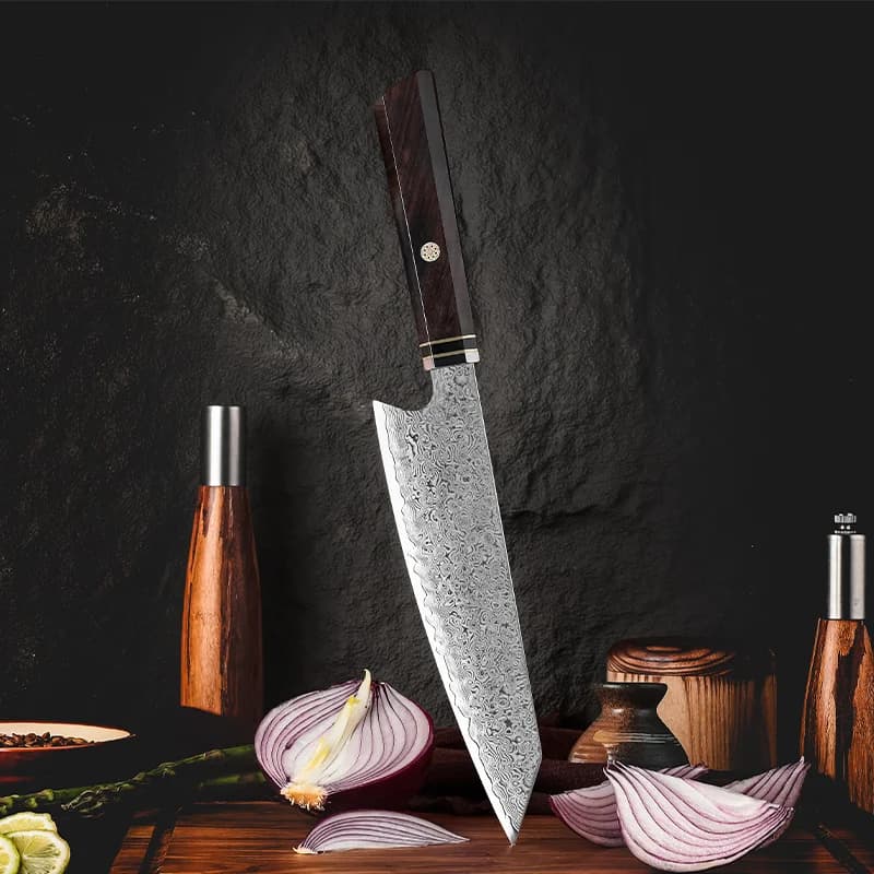 Hikari 8" Damascus Steel Kiritsuke Knife 切り付け包丁