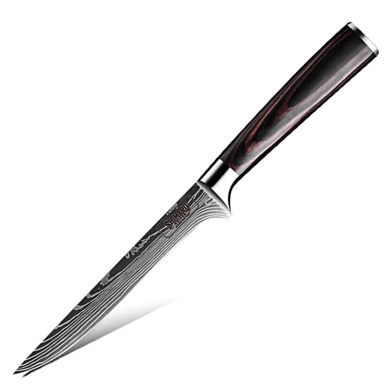 Asahi 朝日川 Damascus Pattern Stainless Steel Kitchen 8 Knife Set