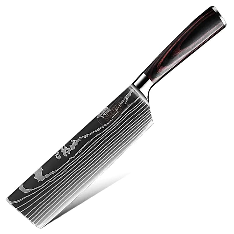 Asahi 朝日川 Damascus Pattern Stainless Steel Kitchen 8 Knife Set