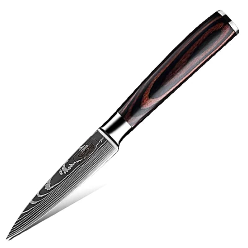 Asahi 朝日川 Damascus Pattern Stainless Steel Kitchen 8 Knife Set