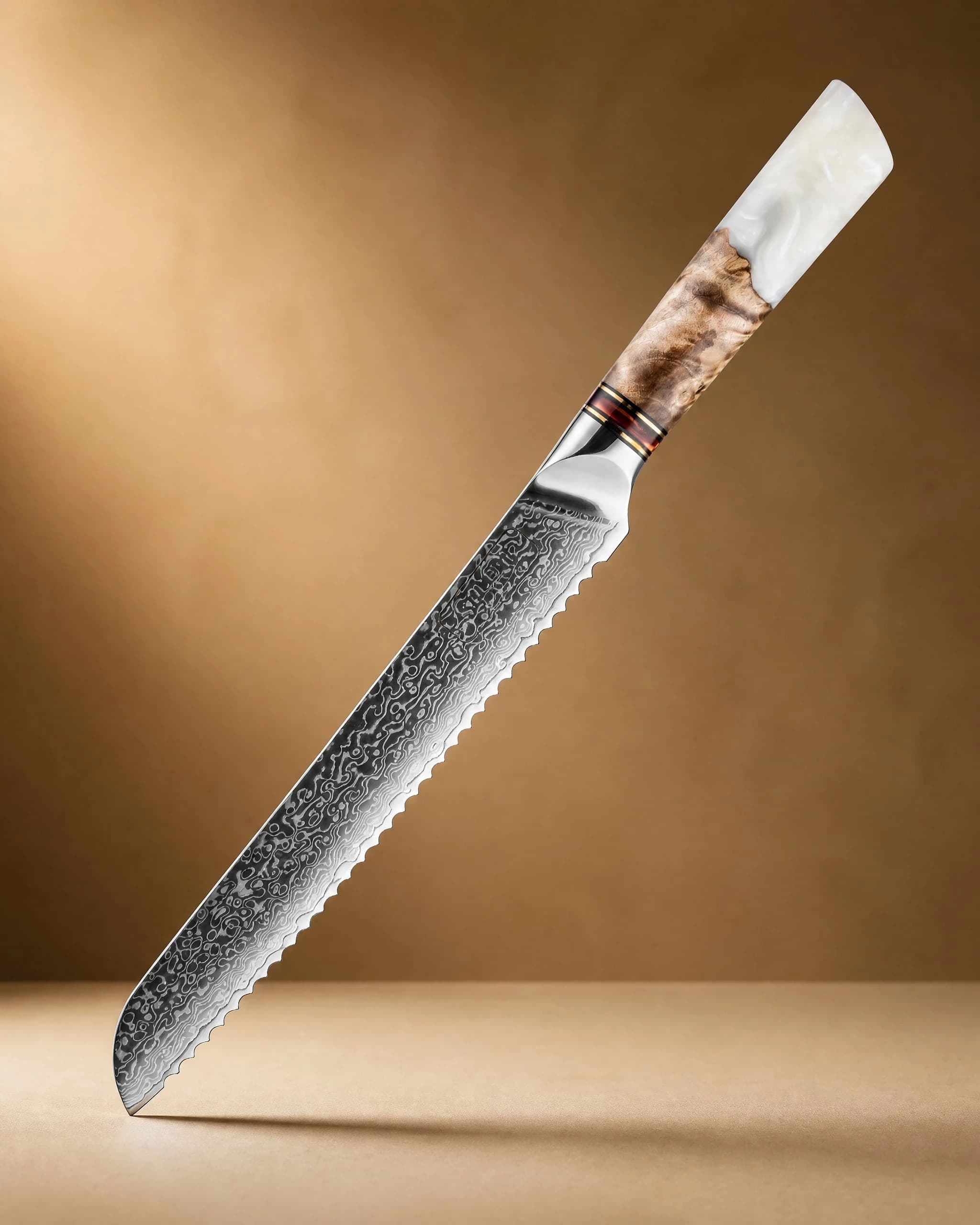 Tokachi 8" Damascus Steel Bread Knife  パン切りナイフ