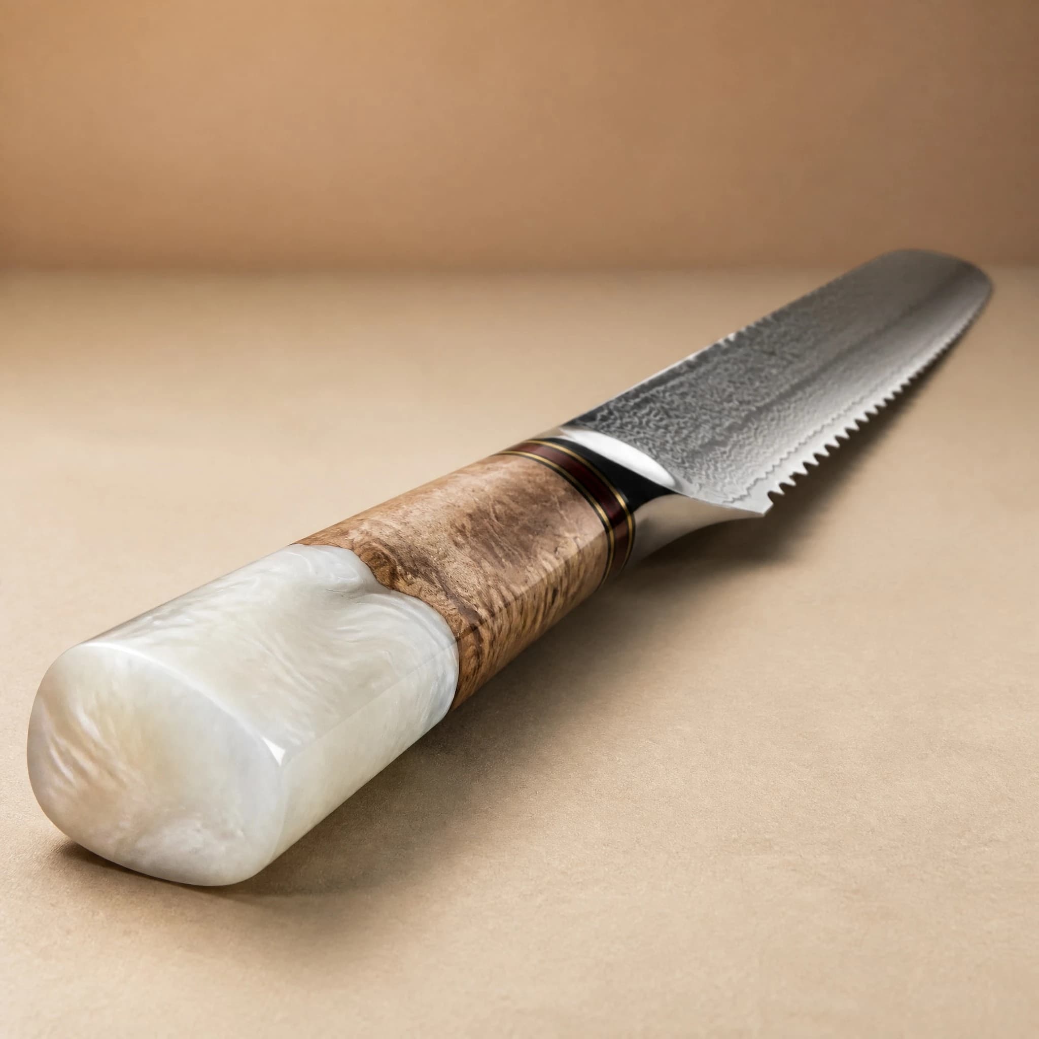 Tokachi 8" Damascus Steel Bread Knife  パン切りナイフ