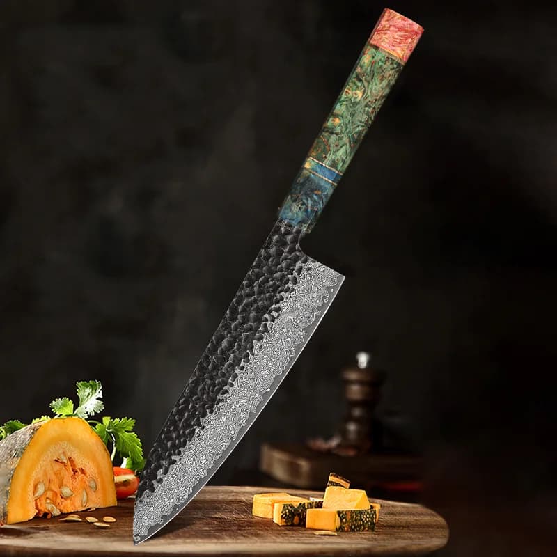 Yoshii 8″ Damascus Steel Gyuto Knife 牛刀
