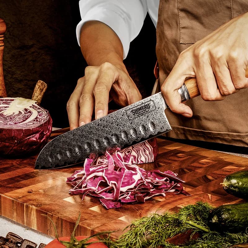 Sendai 7" Damascus Steel Santoku Knife 三徳包丁