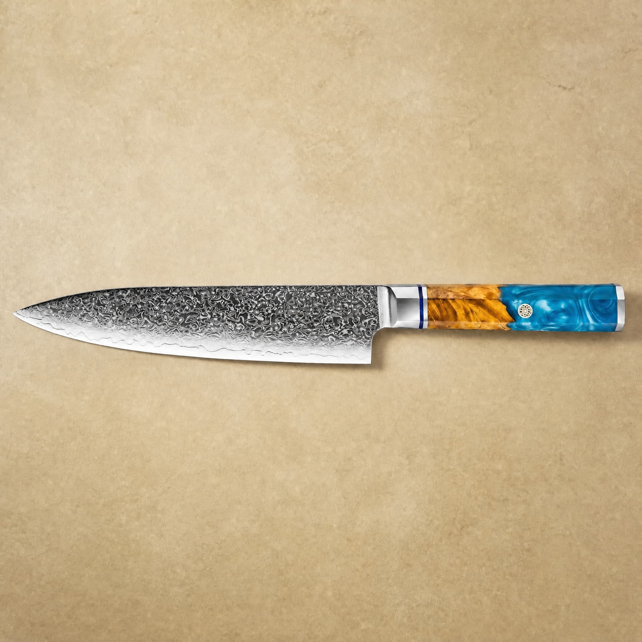 Asahi 旭川 8" Damascus Steel Gyuto Knife 牛刀