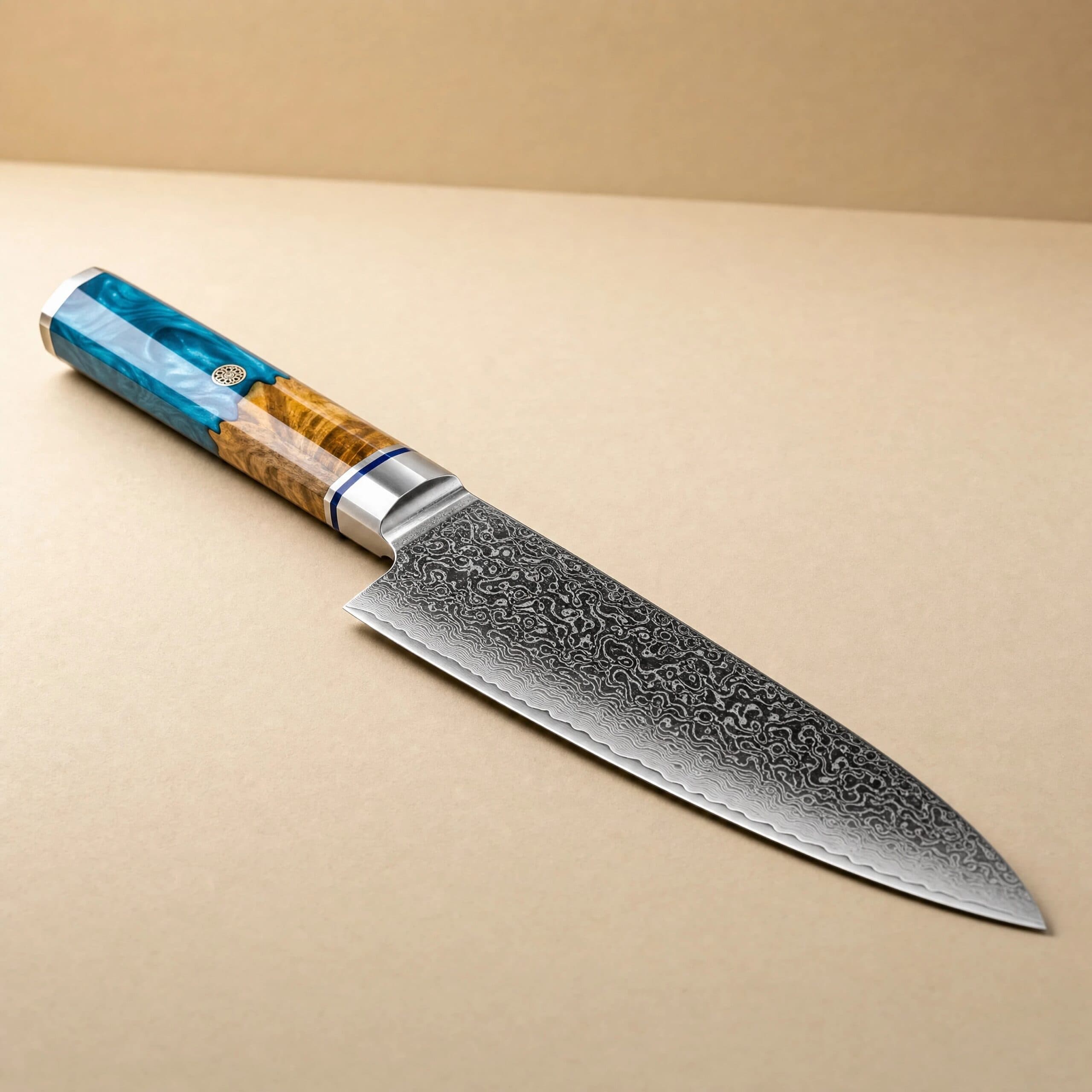 Asahi 旭川 8" Damascus Steel Gyuto Knife 牛刀