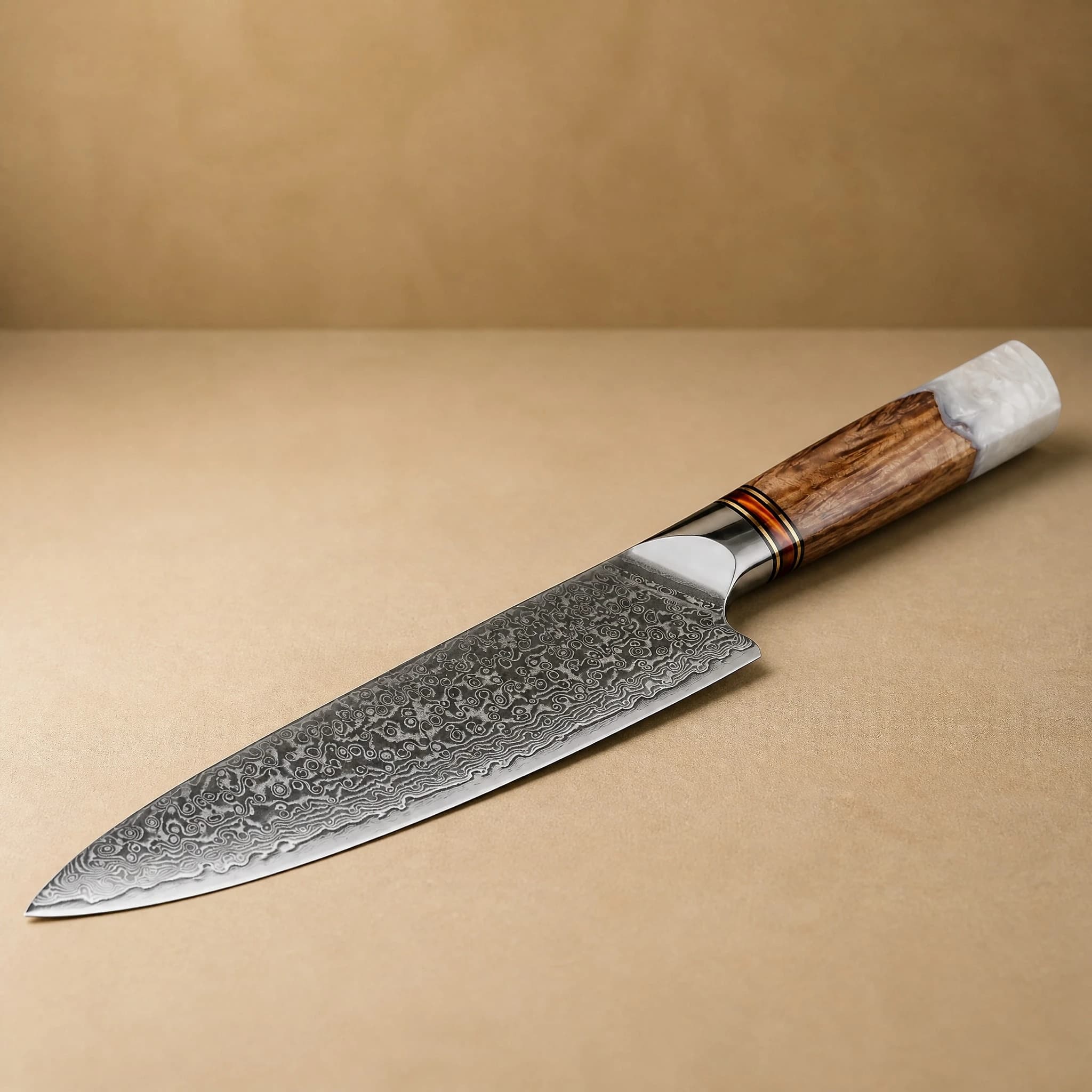 Shirakawa 白川 8" Damascus Steel Gyuto Knife 牛刀