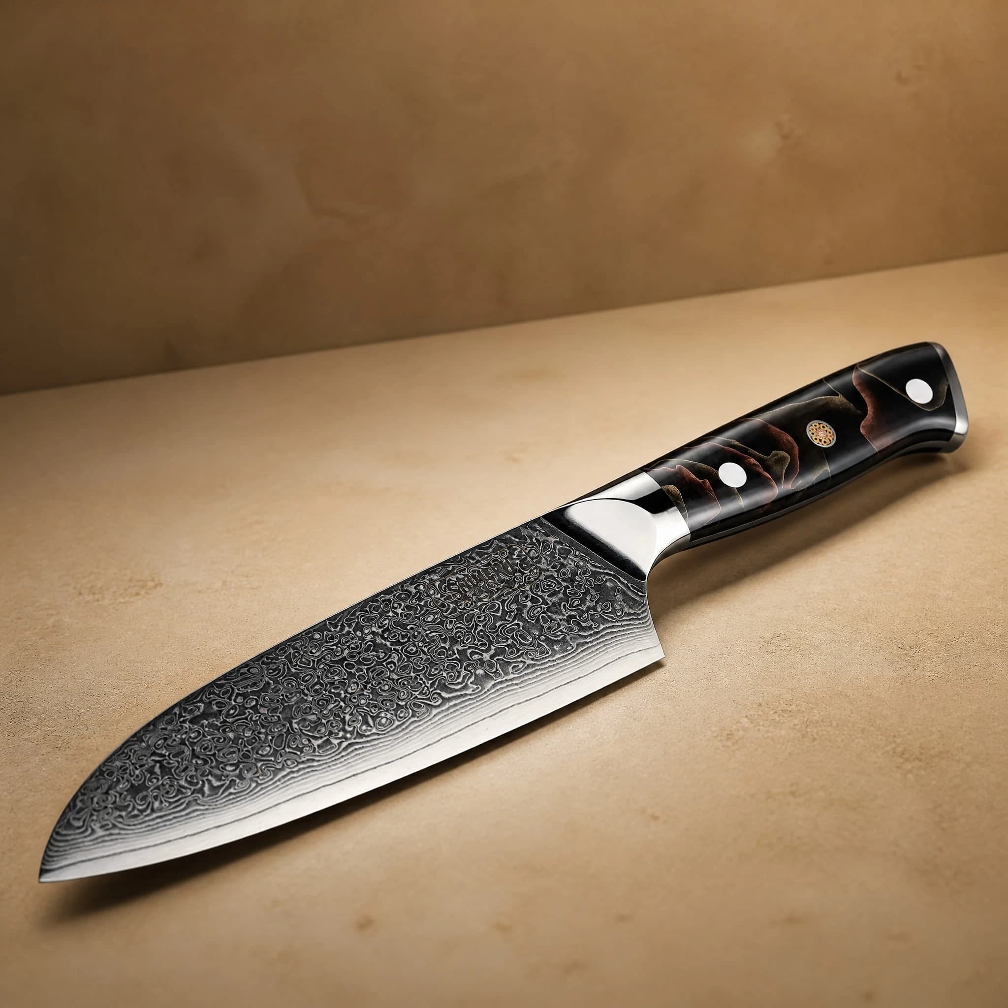 Hayama 葉山 7″ Damascus Steel Santoku Knife 三徳包丁