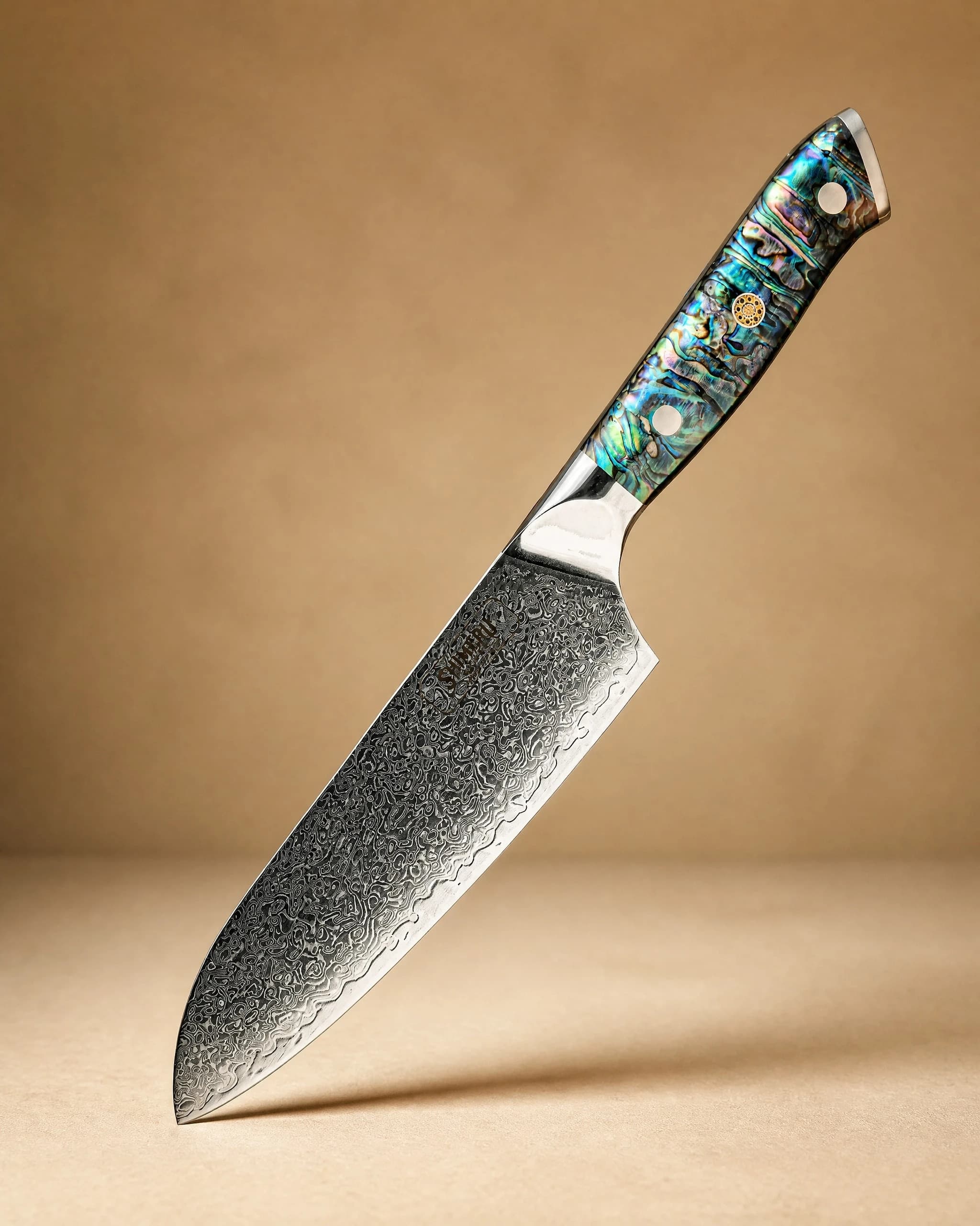 Suisen 水仙 7″ Damascus Steel Santoku Knife 三徳包丁