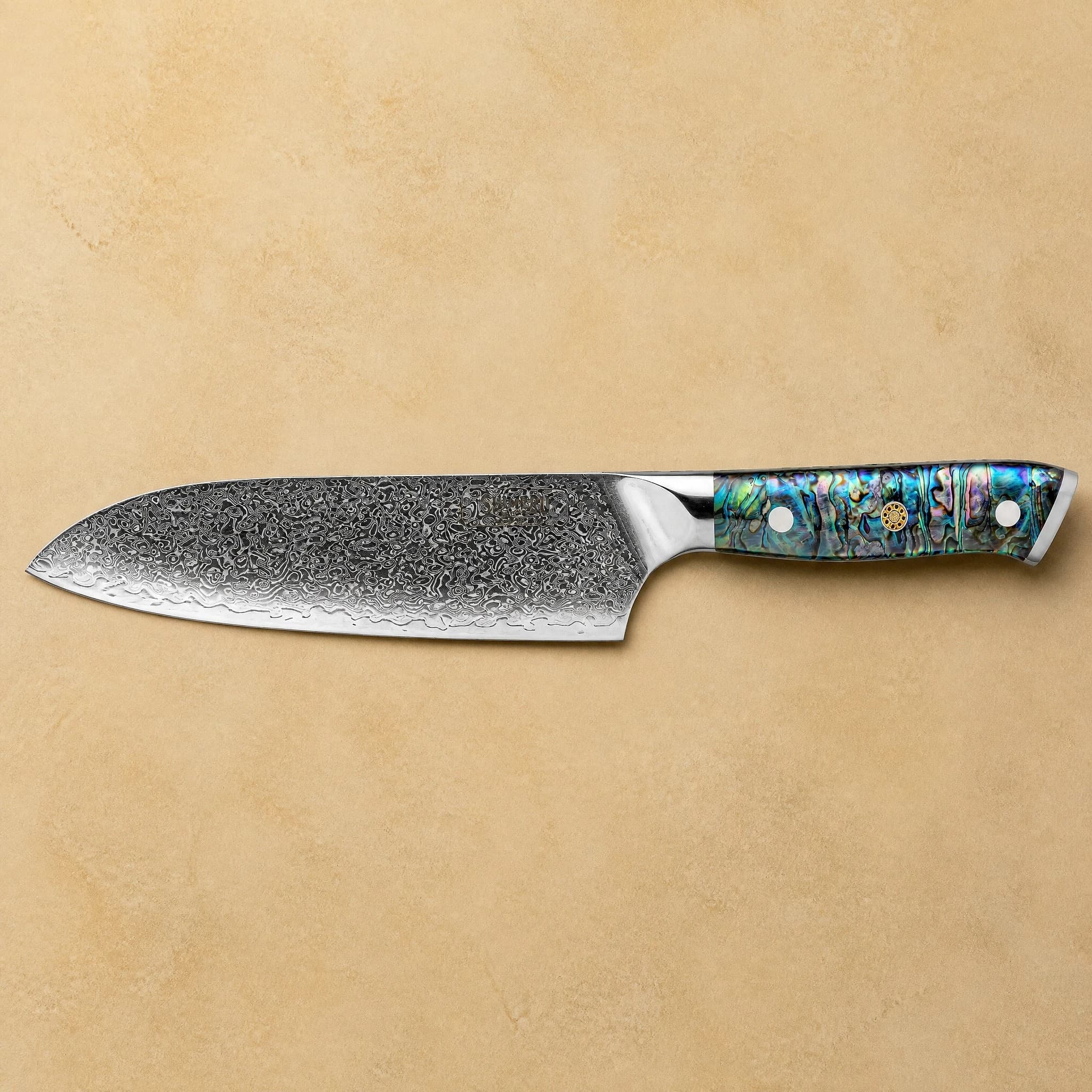 Suisen 水仙 7″ Damascus Steel Santoku Knife 三徳包丁