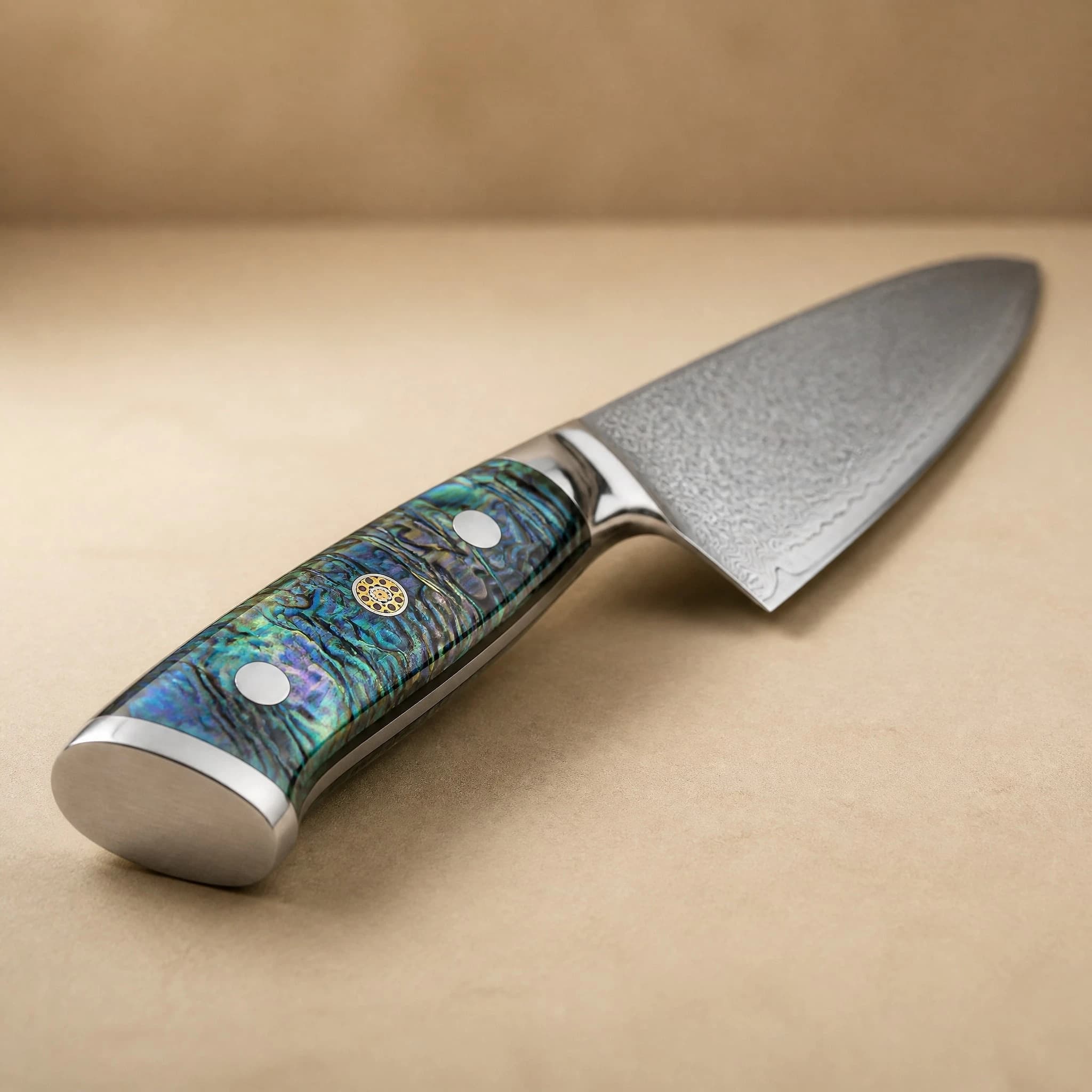 Suisen 水仙 7″ Damascus Steel Santoku Knife 三徳包丁