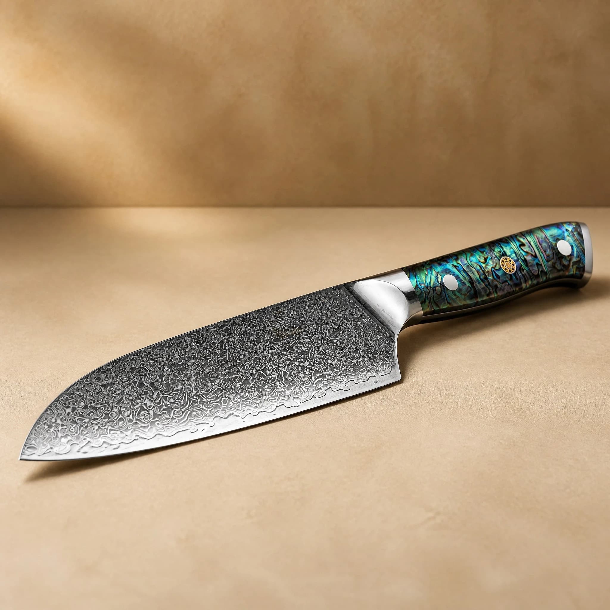 Suisen 水仙 7″ Damascus Steel Santoku Knife 三徳包丁