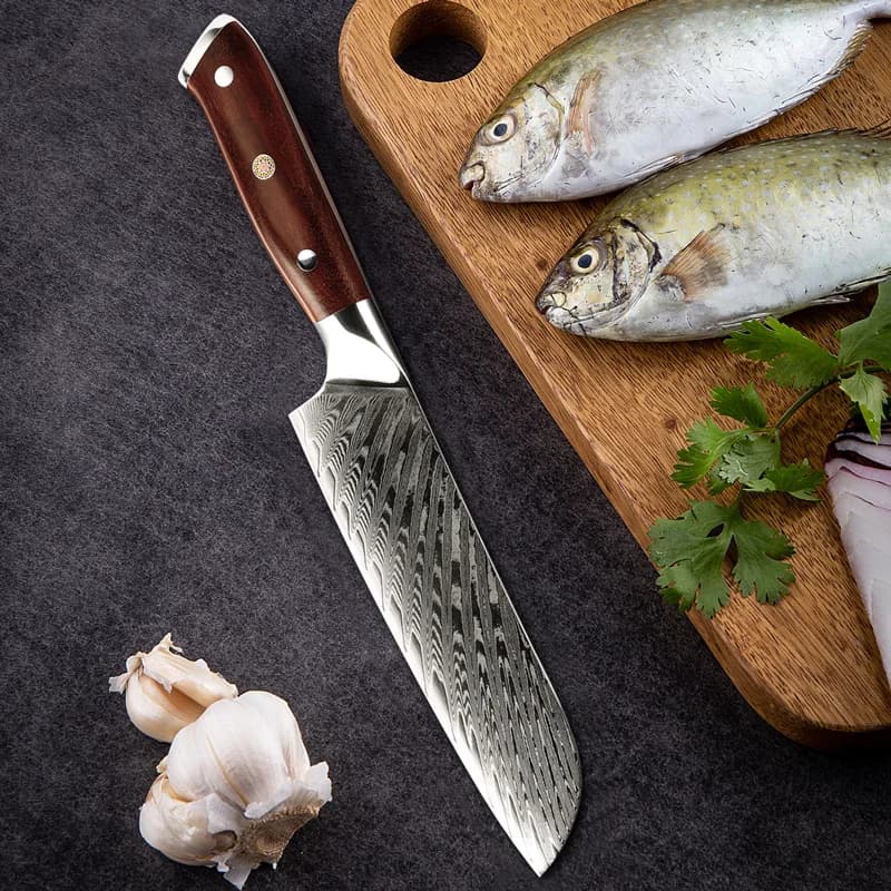 Mizuki 瑞樹 7″ Damascus Steel Santoku Knife 三徳包丁
